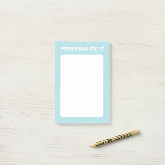 Poederblauw Modern gepersonaliseerd veelzijdig Post-it® Notes (Op bureau)