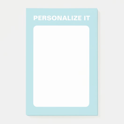 Poederblauw Modern gepersonaliseerd veelzijdig Post-it® Notes (Voorkant)