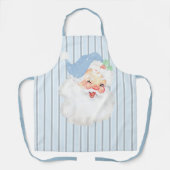 Poederblauw  Winking Santa Christmas Schort (Voorkant)