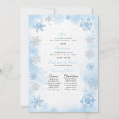 Poederblauw Winter Wonderland Quinceanera Kaart (Achterkant)
