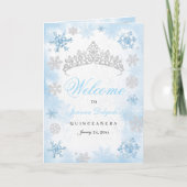 Poederblauw Winter Wonderland Quinceanera Programm (Voorkant)