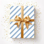 Poederblauw Wit Strepen Patroon Cadeaupapier
