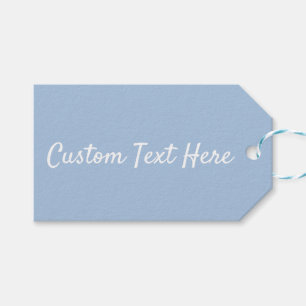 Poederblauw zachte pastel vaste kleur cadeaulabel