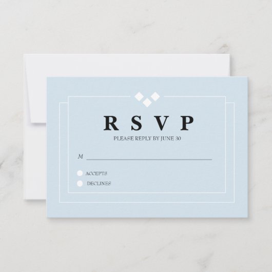 Poederblauwe antwoordkaart RSVP kaartje (Voorkant)