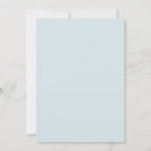 Poederblauwe Bladrijke Bruiloft Kaart (Achterkant)