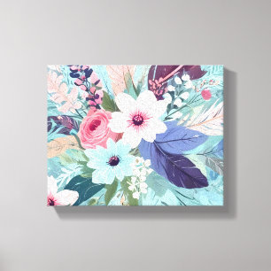 Poederblauwe bloesem canvas afdruk