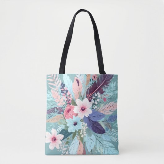 Poederblauwe bloesem tote bag (Voorkant)