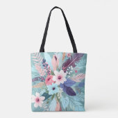 Poederblauwe bloesem tote bag (Achterkant)