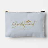 Poederblauwe Bruidsmeisje Script Naam Cosmetisch C Etui (Voorkant)