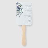 Poederblauwe bruiloft Hand Fan Handwaaier (Achterkant)
