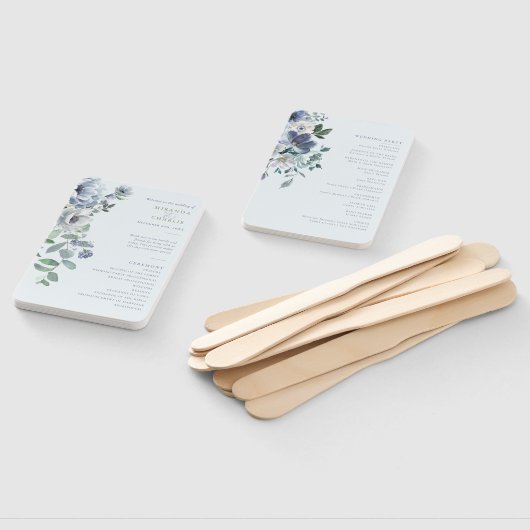 Poederblauwe bruiloft Hand Fan Handwaaier (Niet-gemonteerd)