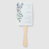 Poederblauwe bruiloft Hand Fan Handwaaier (Voorkant)