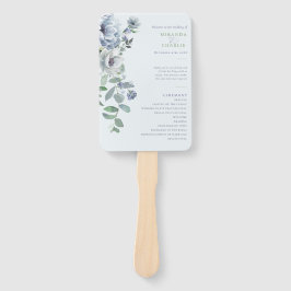 Poederblauwe bruiloft Hand Fan Handwaaier