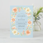 Poederblauwe Delicate Lente Bruiloft Kaart (Staand voorkant)