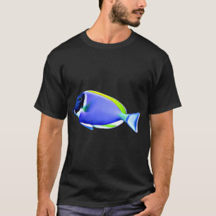 Poederblauwe doktersvis zoutwater rifvis t-shirt