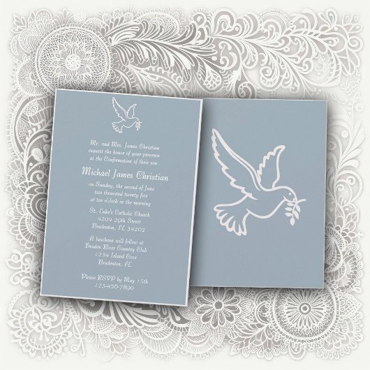 Poederblauwe duif bevestiging kaart