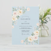 Poederblauwe Elegante Bruidsbloem Kaart (Staand voorkant)