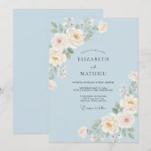 Poederblauwe Elegante Bruidsbloem Kaart (Voorkant / Achterkant)