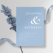 Poederblauwe Elegante Minimalistische Typografie T Kaart