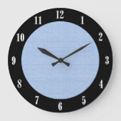 Poederblauwe en zwarte moderne wandklok (Voorkant)