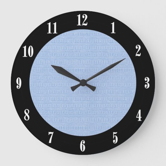 Poederblauwe en zwarte moderne wandklok (Voorkant)
