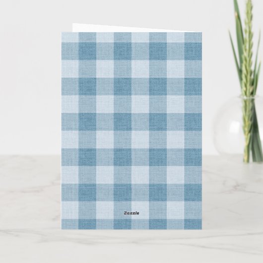 Poederblauwe Gingham Buffalo geruite Linnen Textuu Kaart (Achterkant)