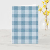Poederblauwe Gingham Buffalo geruite Linnen Textuu Kaart (Gele Bloem)