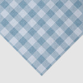 Poederblauwe Gingham Buffalo geruite Linnen Textuu Tissuepapier (Detail)