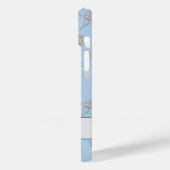 Poederblauwe Hortensia Bloemmotief Monogram Case-Mate iPhone Case (Achterkant / Links)