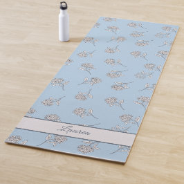 Poederblauwe Hortensia Bloempatroon Monogram Yogamat