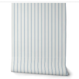 Poederblauwe Klassieke Matras Ticking Streep Behang