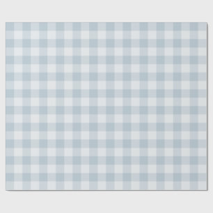 Poederblauwe Klassieke Picknick Ginghamruit Cadeaupapier