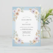Poederblauwe Lavendel Ranunculus Eucalyptus Bruilo Kaart (Staand voorkant)