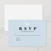 Poederblauwe reactiekaart RSVP kaartje (Voorkant / Achterkant)