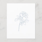 Poederblauwe Roos Huwelijksdetails Elegante Bloeme (Achterkant)