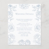 Poederblauwe Roos Huwelijksdetails Elegante Bloeme (Voorkant)