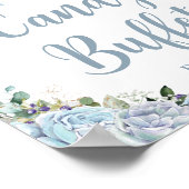 Poederblauwe Rozen Prinsessen Koets Candy Buffet Poster (Hoek)