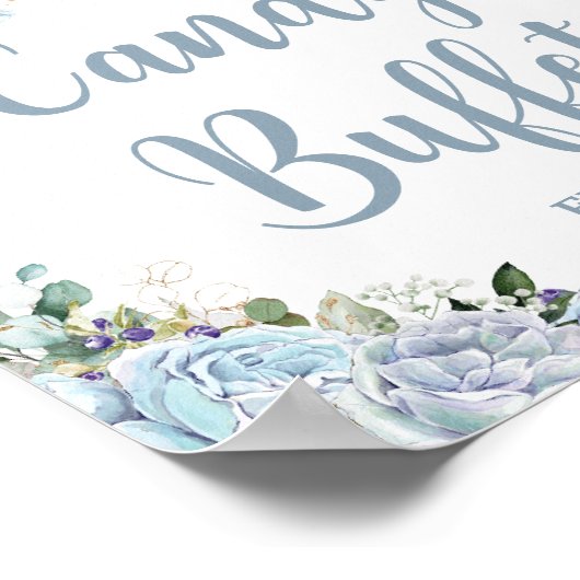 Poederblauwe Rozen Prinsessenkoets Candy Buffet Poster (Hoek)