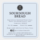 Poederblauwe Sourdough Ingredienten Cottage Sticke Vierkante Sticker (Voorkant)