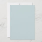 Poederblauwe Stof Roze Bruiloft Kaart (Achterkant)
