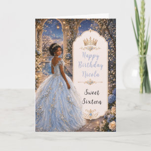 Poederblauwe Sweet 16 Prinsessen Tuin Kaart