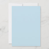 Poederblauwe verfijnde lentetrouw kaart (Achterkant)