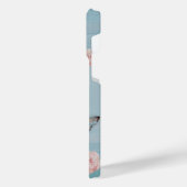 Poederblauwe vlinder millennial roze iPhone hoesje (Linkerkant)