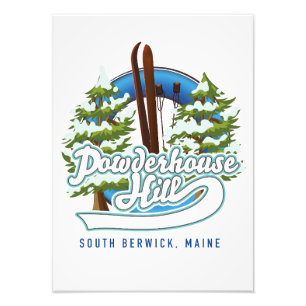 poederhuis in zuid - berwick maine ski logo foto afdruk