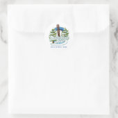 poederhuis in zuid - berwick maine ski logo ronde sticker (Tas)