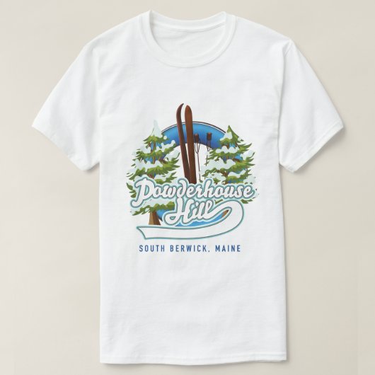 poederhuis in zuid - berwick maine ski logo t-shirt (Design voorkant)