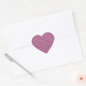 Poederige roze bakstenen muur hart sticker (Envelop)