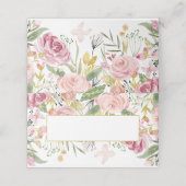 Poederroze gouden Waterverf Rozen Plaats Kaarten Plaatskaartje (Buitenkant ongevouwen)