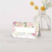 Poederroze gouden Waterverf Rozen Plaats Kaarten Plaatskaartje (Voorkant)