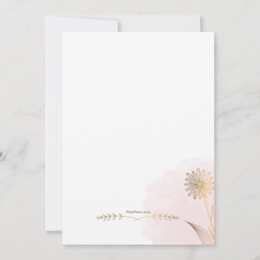 Poederroze religieuze uitnodiging (Achterkant)